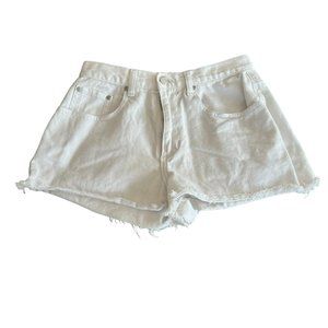 Juniors Be Bop White Denim Distressed Cut‎ Off Shorts Size 7